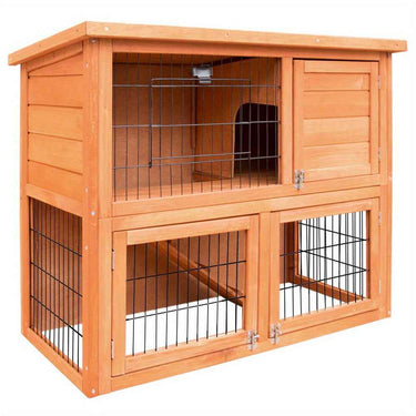 I. Pet 2-Tier Outdoor Wooden Chicken Coop & Rabbit Hutch